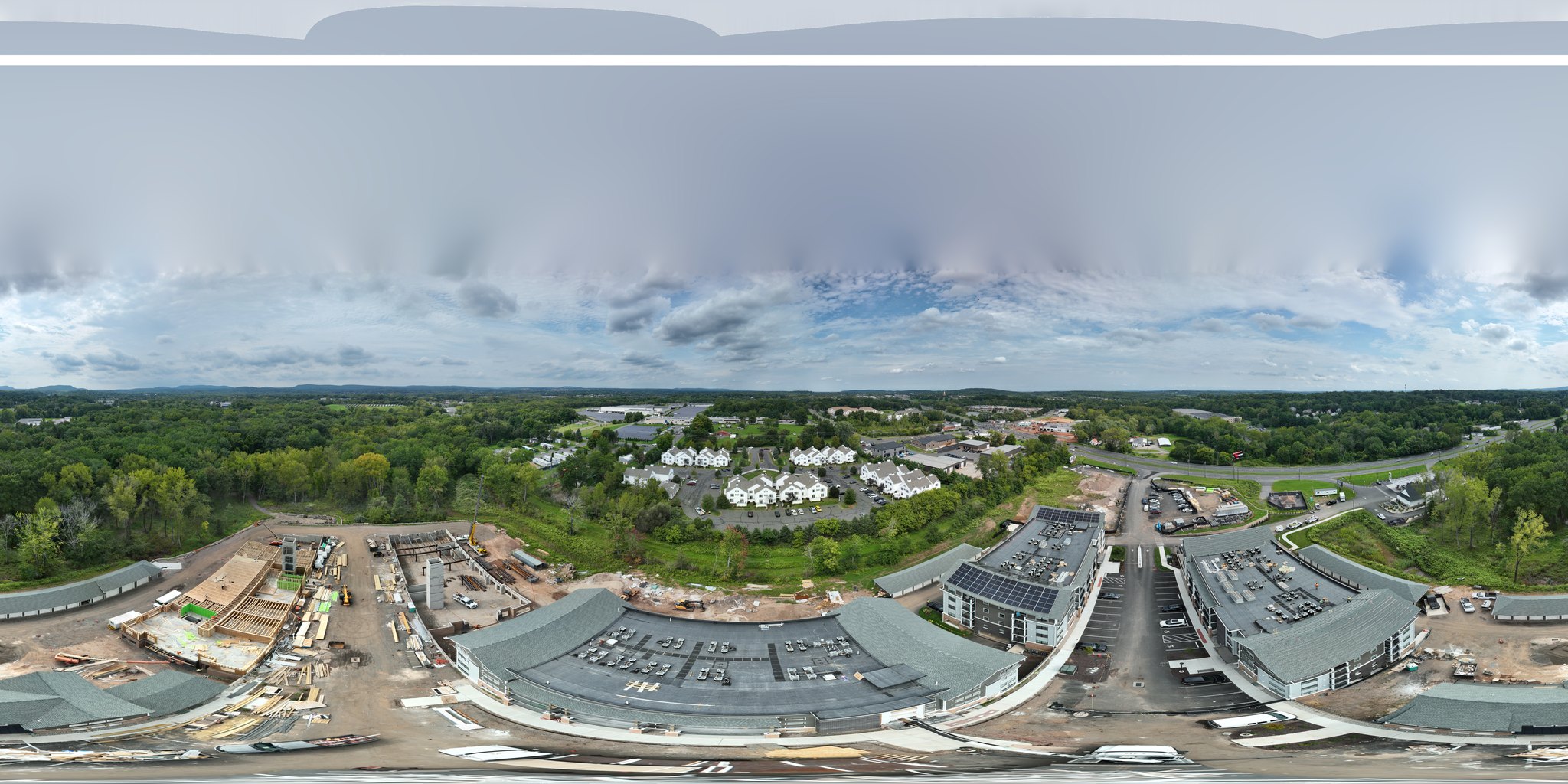 Interactive 360 degree aerial panorama of a multifamily construction site